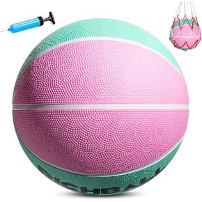 INPODAK Kids Basketball Youth Basketball 27.5 Inches Size 5 Junior Girls Basketball Classic Sport Ball Game Indoor Outdoor for Girl Kids Teenage Christmas Birthday Gift with Pump& Net