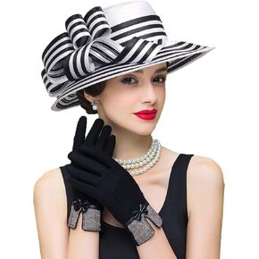 Women Derby Church Dress Fascinator Wide Brim Hats 1920s Vintage Tea Party Wedding Cloche Bowler Hats