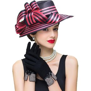 Women Derby Church Dress Fascinator Wide Brim Hats 1920s Vintage Tea Party Wedding Cloche Bowler Hats in Kuwait