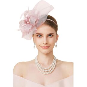 قبعات Babeyond Fascinators للنساء - شاي حفلة قبعة كنتاكي شبكة رائعة ، قبعة زهرة زهرة الزفاف لحفل الزفاف