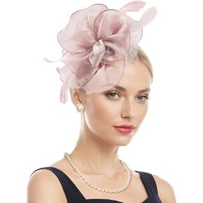 Fascinators Hats for Women Ken-Tucky Derby Tea Party Hats Flower Wedding Church Headband Hair Clip Girls