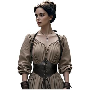 Joukavor Medieval Leather Corset Belt Renaissance Waist Cincher for Women Halloween