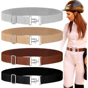 4 Pcs 1.5 Inch Elastic Equestrian Belt Horse Riding Belt with Surcingle Buckle for Women for Horseback Riding Equestrian Sports(Colorful)