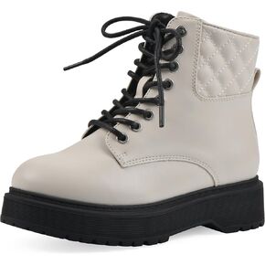 White Mountain Kids 'Girls' Prestan Lace-Up Lug Sole Sole Combat Bootie