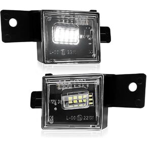 Full LED License Plate Light Tag Light Lamp Assembly Fit for 2014-2023 Chevy Silverado GMC Sierra 15-22 Colorado Canyon Pickup Truck 6000K White, Plug N Play, 2PCS