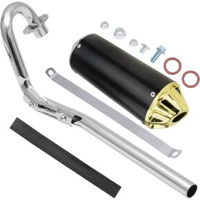 مجموعة أنابيب كاتم الصوت العادم متوافقة مع 50cc 90cc 110cc 125cc Taotao DB10 DB14 SSR110 SSR125 CRF50 CRF70 XR50 APOLLO COOLSTER DIRT PIKE (الذهب)