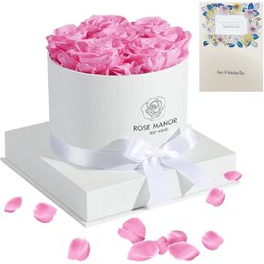 Preserved Roses in A Box, 7-Piece Forever Flowers Roses Eternas, That Last Up to 5 Years, A Long Lasting Rose Gift for Her, Mom, Wife, Mother's Day, Valentine's Day, Christmas, Birthday