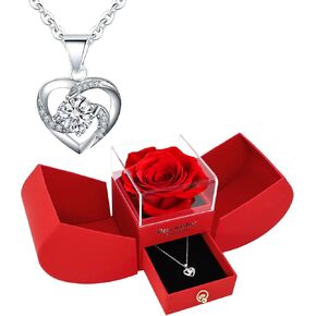 Valentine's Day Gift, Save Rose Necklace for Girlfriend, Rose Box, Rose Necklace, Gift for Girlfriend Mom Sister, Forever Rose, Eternal Rose, Gift for Her