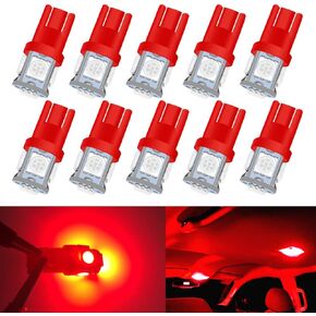 Unxmrff 25-Pack 194 LED Light Light ، Super Bright T10 LED LED Red ، 2825 Bulb 5050 Chipset 5-SMD ، W5W 168 LED LED Plbs for 12V Car Car Interior Dome Map Door Scip Corply Plate Scip
