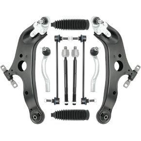 10 pcs Front Suspension Kit Control Arm w/Ball Joints, Sway Bar Link, Tie Rod, Compatible with Toyota Sienna 2011-2020