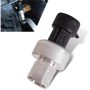 1 PC Car Air Conditioning Pressure Sensor, Metal + Plastic High Temperature Resistant A/C Pressure Switch, Replace 13587668 13502759, Compatible with Buick Chevrolet GMC Opel Saab (Silver)
