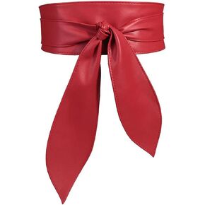 Womens Obi Belt Fashion Leather Wrap Wide Cinch Belt Corset Tie Waistband for Dress
