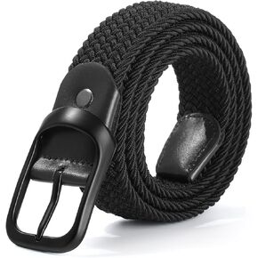 AWAYTR Women Braided Elastic Belt - Women Stretch Woven Fabric Belt for Jeans