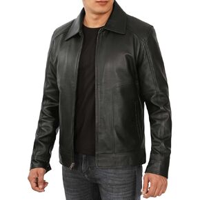 Blingsoul Disc Black Men Leather Jacket | [1104824] Thomas Black, L