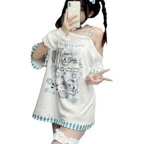 y2k harajuku cartoon print tirts thirts women gothic women fashion fashion patchwork of the kwert tirt kawaii sweet tees tops tops