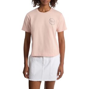 Michael Kors Women's Studded Mk Charm Cropped T-Shirt
