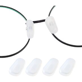 Eyeglass Nose Pad Covers, Slip-on Silicone Nose Pad for Glasses, Anti-Slip Eyewear Protective Covers Nose Bridge Pads, Soft Eyeglass Repair Kit with Nose Piece Pads(White,10 Pairs L Size)