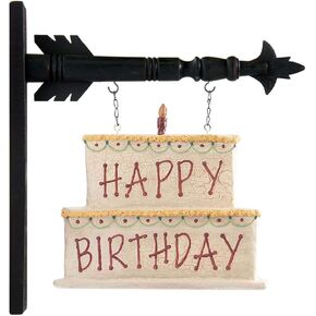 K&K Interiors 13627A 12.5 Inch Happy Birthday Cake Arrow Replacement, 11H, White