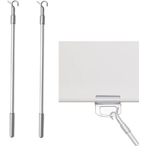 2Pcs 18‘’-32‘’ Telescopic Draw Rod for Cordless Roller Shades Draw Wand to Pull and Push The Shades Down and Up Roller Shade Replacement Part with Hook Adjustable(18''-32'')