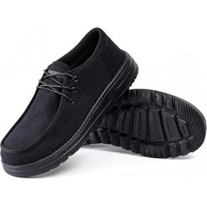 Furuian Steel Toe Shoes for Men Low-top Safety Work Shoes for Men Lightweight Steel Toe Sneakers Comfortable Canvas Work Loafers Zapatos De Trabajo para Hombres