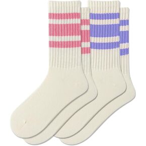 Fun Novelty Striped Retro Crew Socks For Women Sporty Calf Casual Cotton Socks Women in Kuwait