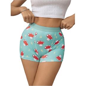 SweatyRocks Women's Cute Graphic Boyshorts High Waisted Boxer Brief Panties Sleep Underwear