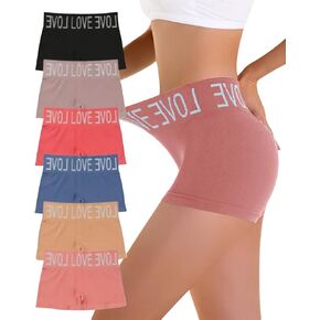 Boy Shorts Underwear for Women High Waisted Polyamide Panties Stretch Briefs 6 Pack