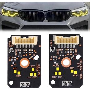 2Pcs Adaptive Yellow LED Daytime Running Light Module Set Compatible for B-M-W 5 Series F90 M5 G30 2017-2020, Left & Right DRL Angel Eyes LED Boards Stabilizer 63117214939 63117214940