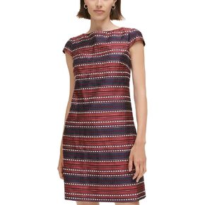 Vince Camuto Jacquard Cap Sleeve Shift Dress