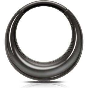 Melighting 16G Septum Ring Hoop Stainless Steel 316L Septum Jewelry Clicker Cartilage Earring Hinged Segment Daith Piercing Jewelry for Women