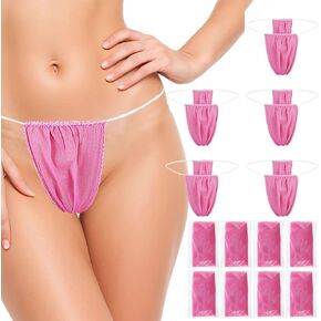 100 Pcs Disposable Thong Panties Women's T Thong for Spa Breathable Non-woven Fabrics Disposable Underwear for Spray Tanning