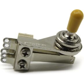 Switchcraft 3-Way Right Angle"L-Type" Toggle Switch w/Genuine Switchcraft Tip - Black, White, Cream or Amber - for Electric Guitar (White Tip) in Kuwait