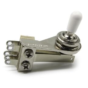 Switchcraft 3-Way Right Angle"L-Type" Toggle Switch w/Genuine Switchcraft Tip - Black, White, Cream or Amber - for Electric Guitar (White Tip)