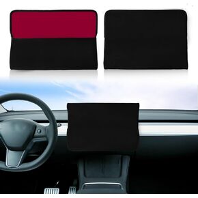 Vrasly Screen Protector Cover - Display Protection and Sun Shade Protector, Compatible 2016-2023 Tesla Model 3 Y Center Console Display Cover to Protect from Scratch, Dust and Heat