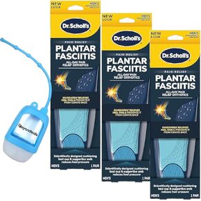 Plantar Fasciitis Insoles, Orthopedic Insoles Arch Support Bundled with Hand Sanitizer Dispenser, Customizable for Men, Even Pressure Distribution Technology Pack of 3