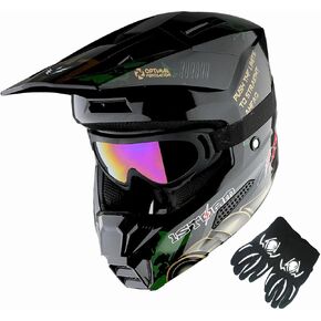 1Storm Youth Motocross Helmet ATV BMX MX Dirt Bike Go Kart Skate Kids Helmet Multi Sports Teenager Glossy Pink + Goggles + Gloves Bundle in Saudi Arabia