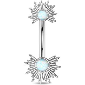 COCHARM Belly Button Rings, 14G Sun Belly Navel Rings for Women, Stainless Steel Belly Navel Piercing Jewelry