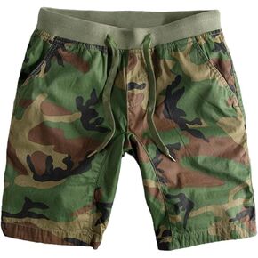 Mens Camo Sweat Shorts Drawstring Waist Camouflage Workout Gym Sports Training Cotton Running Shorts with Pocket