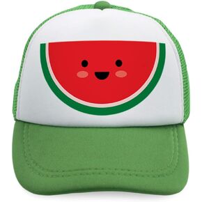 Summer Kids Trucker Hat Watermelon Polyester Boys Girls Sun Toddler Caps Kelly Green Design Only Adjustable