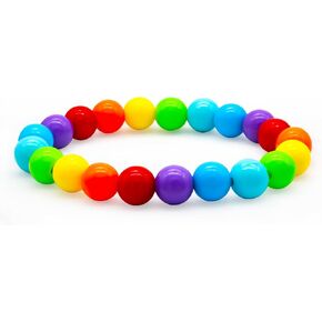 سوار قوس قزح برايد سوار أكريليك تمتد حبة/أساور مطاطية للرجال سوار LGBT للمثليين