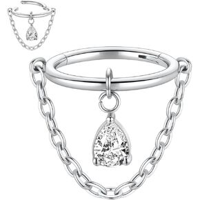 Funlmo Dangle Conch Helix Charilage Earlobe Orbital Percing Jewelry 316L Surgical Steel Spys Spetum Ring for Women Men