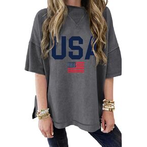 KevaMolly Womens Oversized Tshirts Tops Short Sleeve Mineral Wash Exposed Seam Drop Shoulder Tee Casual Solid Tshirt