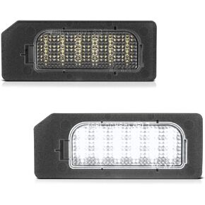 VIPMOTOZ Full LED License Plate Lamps Tag Lights Compatible With 2011-2020 Mitsubishi Outlander Sport PHEV Chrome Housing Clear Lens Pair Set