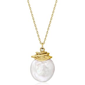Ross-Simons 13mm Cultured Baroque Coin Pearl Pendant Necklace