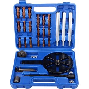 21 in 1 Bearing Puller Set, Inner Hole Three-Jaw Puller with Curved Hook and 6 Sizes of Collets Multifunctional Bearing Removal Tool