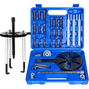 21 in1 Bearing Puller, Bearing Puller Set, Inner Hole Three-Jaw Puller with Curved Hook, Bearing Separator Set, Red Steel Collet Multifunctional Bearing Removal Tool
