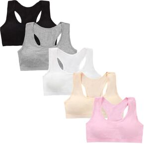 Big Girls Bra Cotton Padded Seamless Bras for Girl Teens Pull-on Design