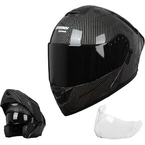 Modular Motorcycle Helmet with Flip-Up Design, DOT Approve with Extra Clear Visor, Full Face Motorcycle Helmets