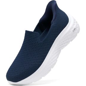 ZURIN Womens Slip On Walking Shoes with Arch Support,Lightweight No Lace Sneakers,Non Slip Breathable Tennis Shoes