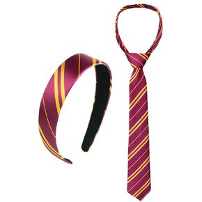 2 PCS Accessories Assumeen Assume Operation Women ، Burgundy Red and Yellow Stripe Beadband/Tie for Compher Cosplay Party Set